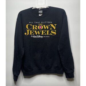 Crown Jewels Walt Disney Archives Sweater Unisex Size M Black Long Sleeve Fleece